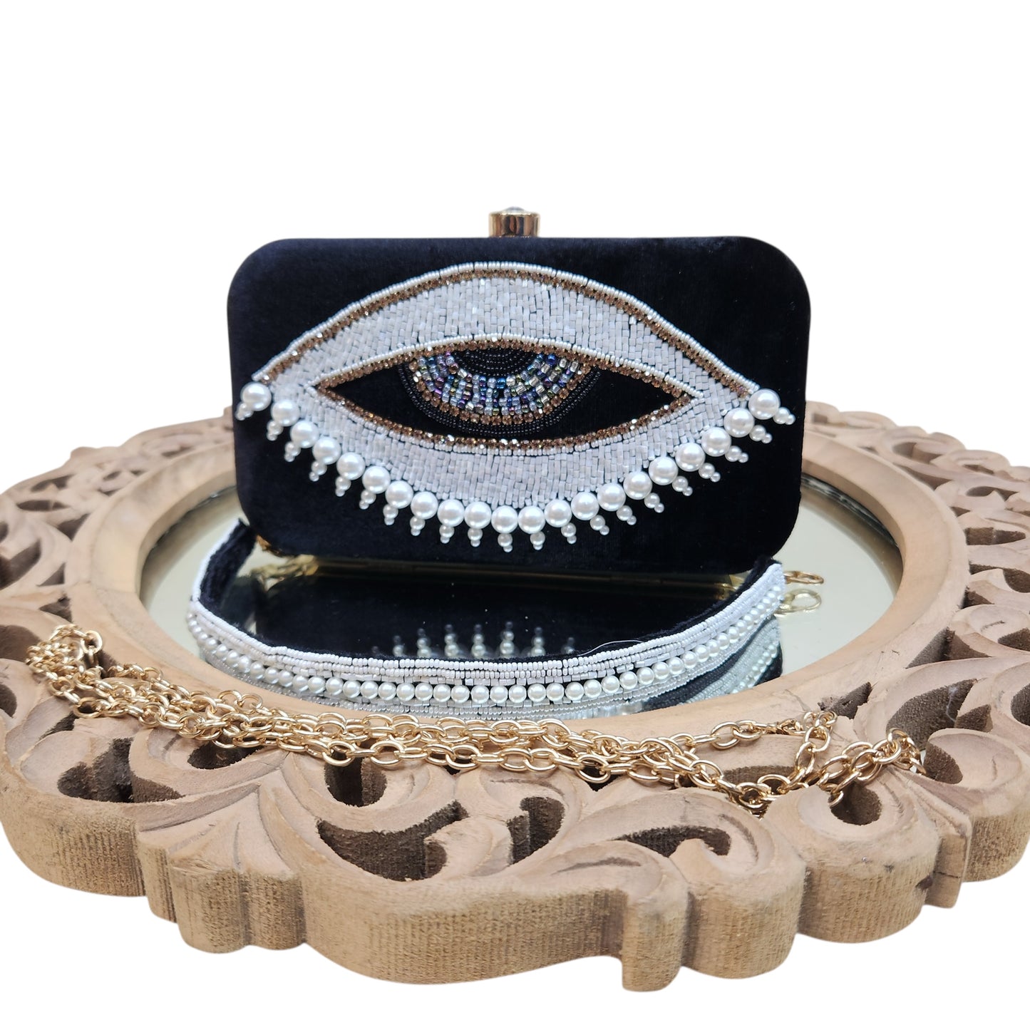 Evil Eye Black Box Clutch