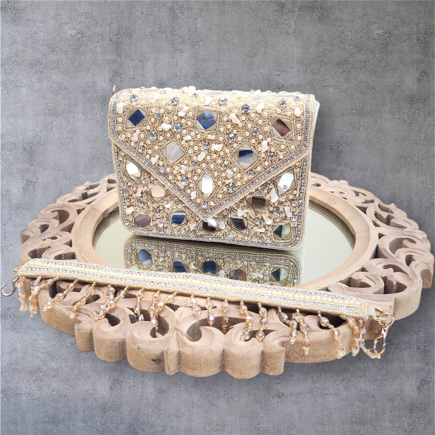 Taara Gold Flapover Box Bag