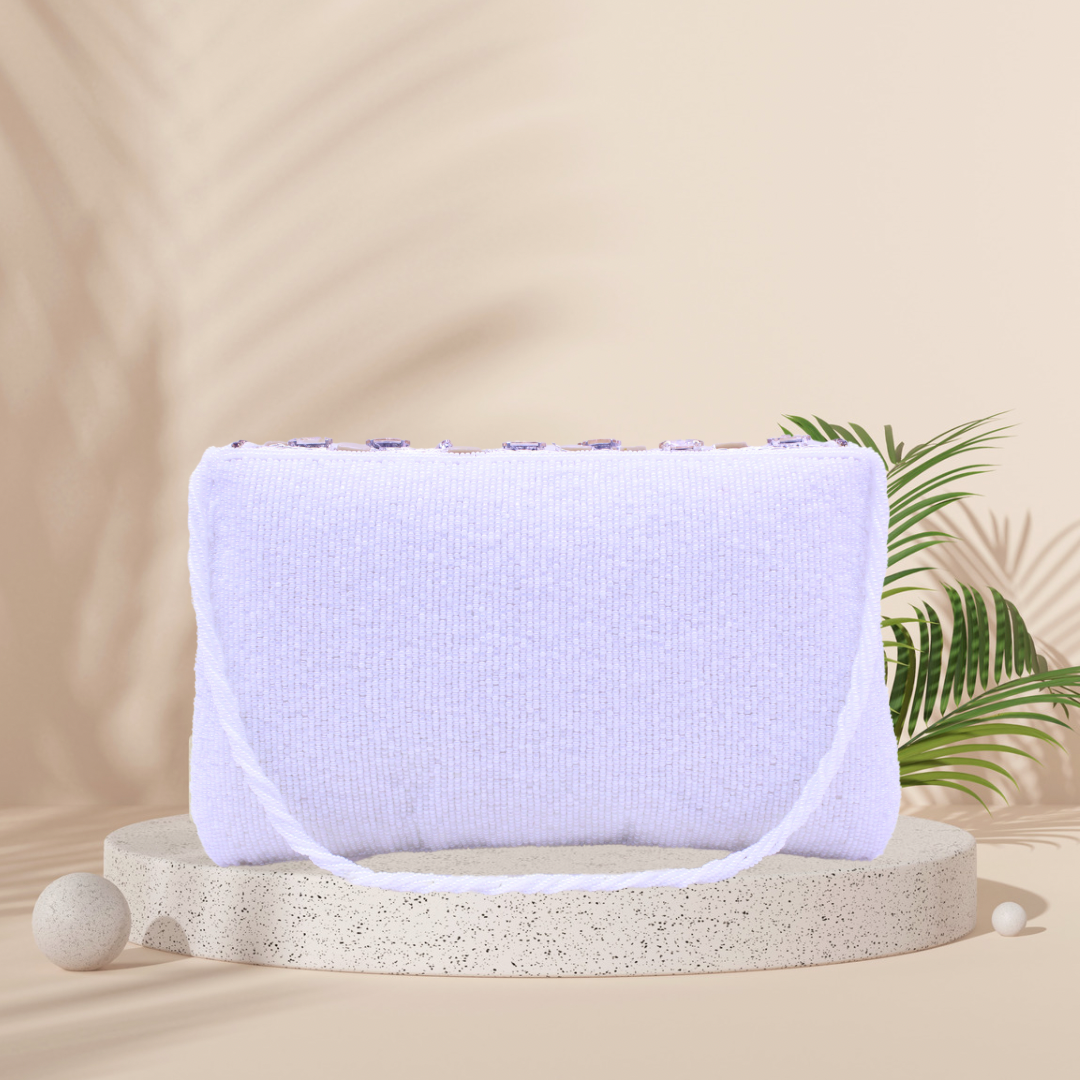 Baroque Mosaic White Envelope Clutch