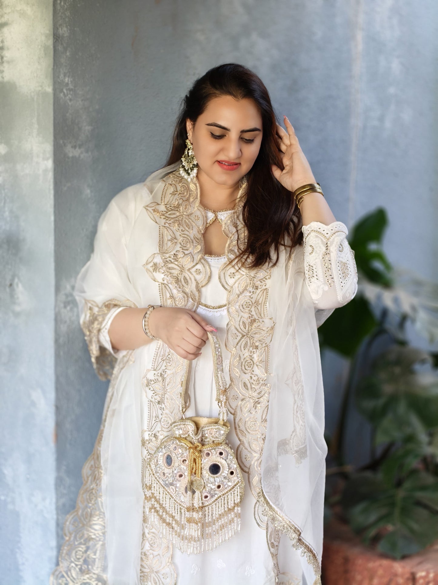 Sitaara Rose Gold Mirror Potli