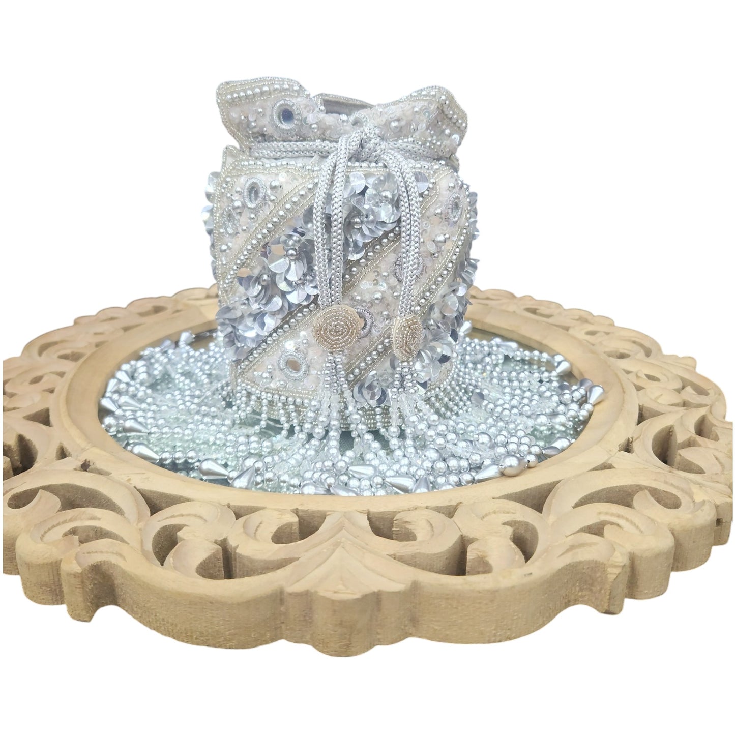 Aaina Silver Mirror Potli