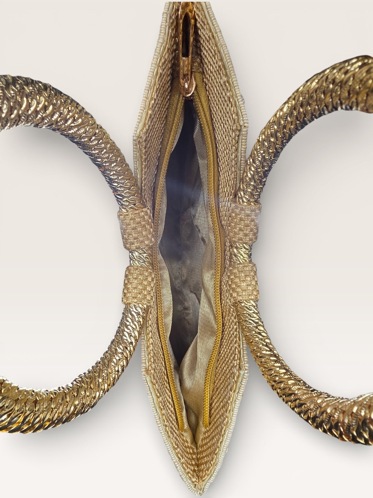 Navratna Beige Gold Kada Bag