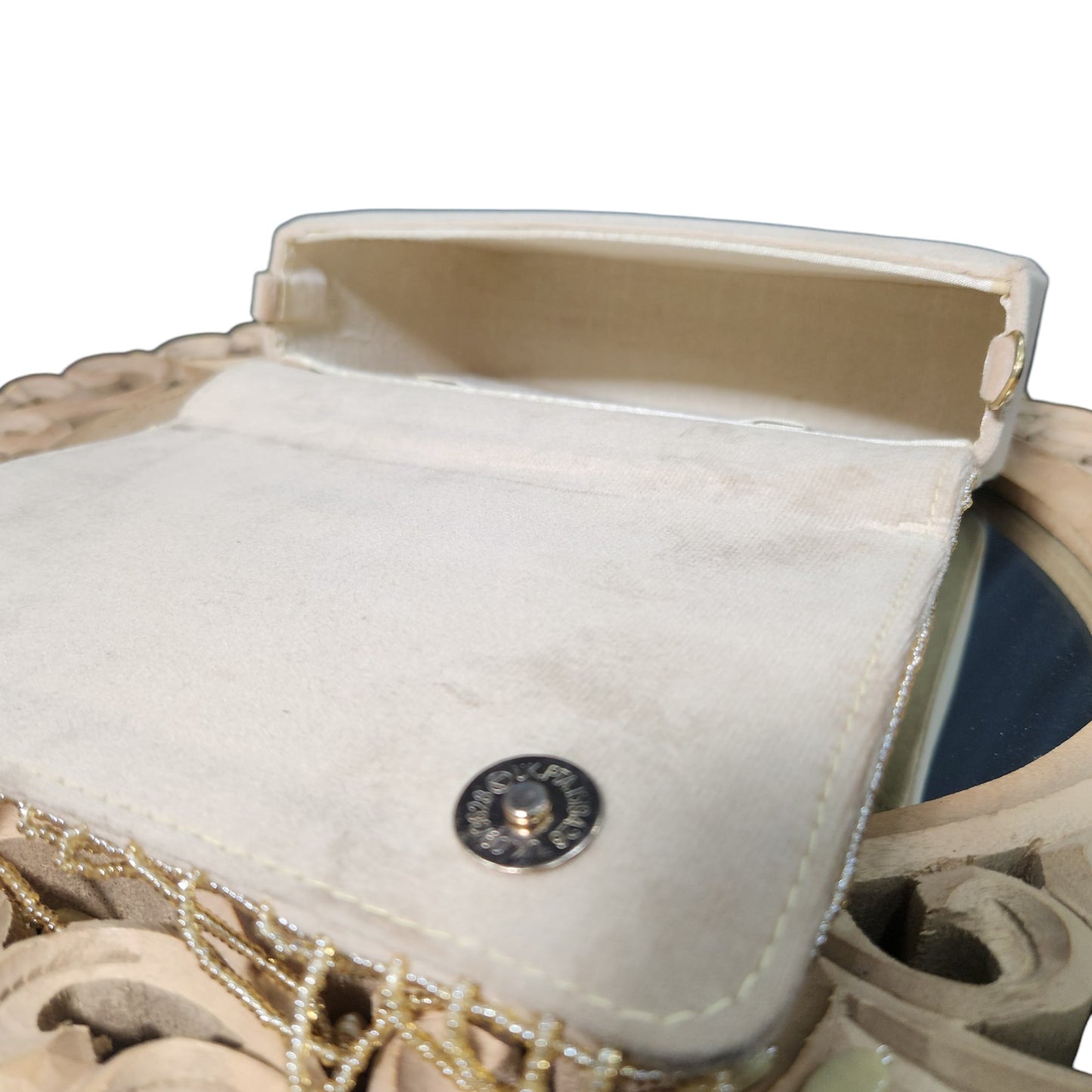 Raza Mirror Mosaic Gold Flapover Box Bag