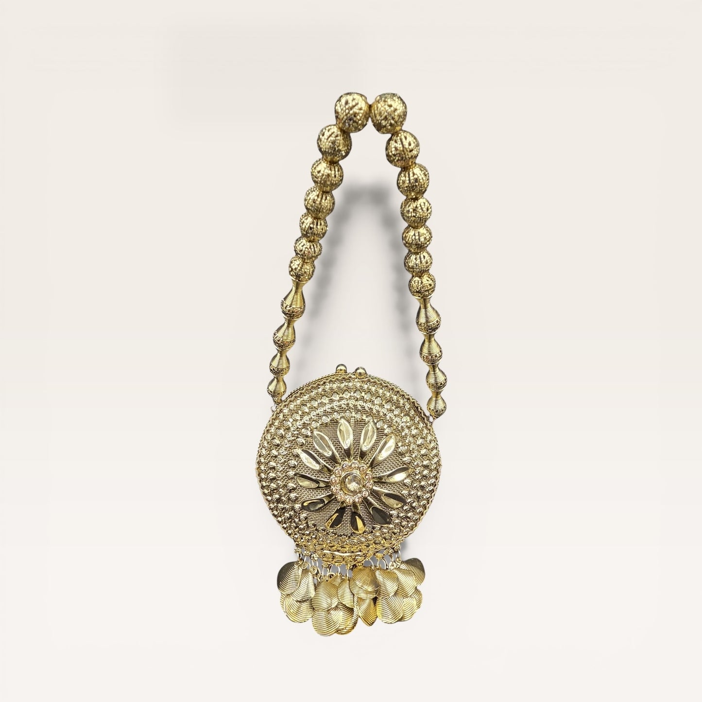 Halo Nano Antique Gold Mini Brass Clutch
