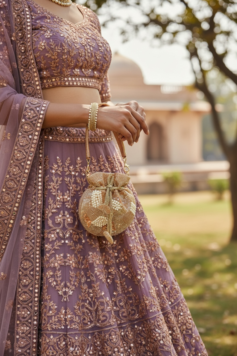 Hiranya Rosegold Mini Potli