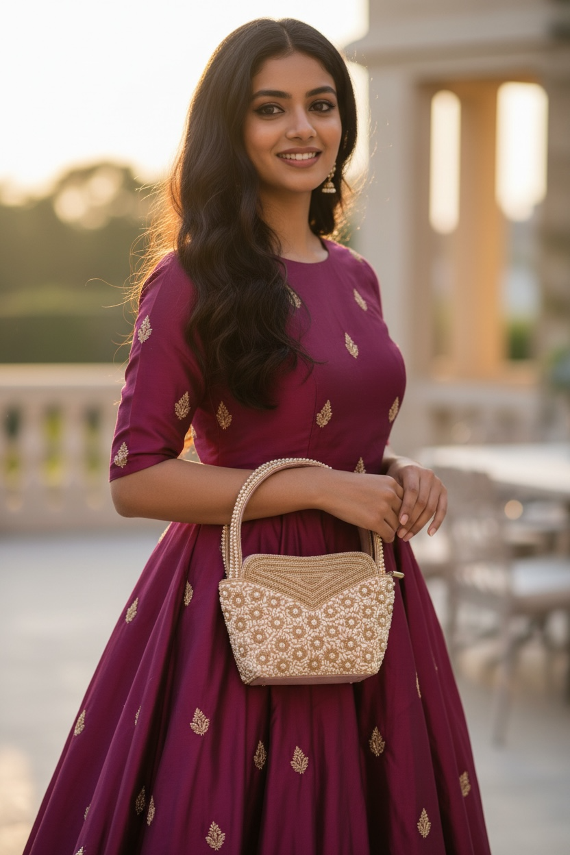 Rose Gold Tarika Pearl Bag