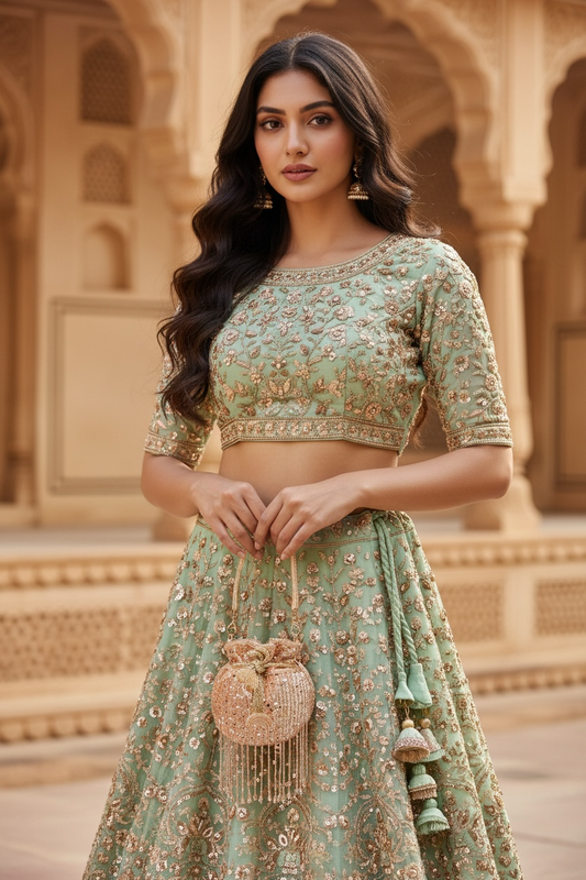 Zaya Glint Rose Gold Mini Potli
