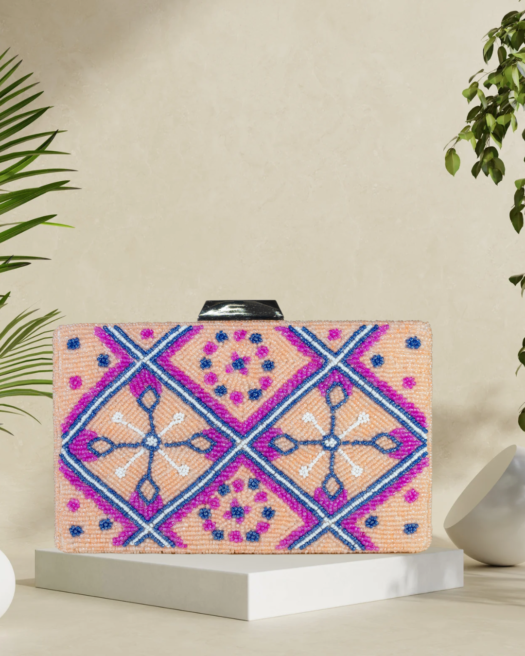 Rhombus Peach Box Clutch