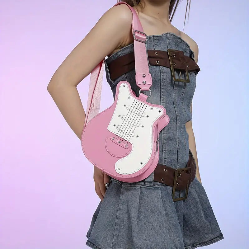 Guitar Pink Crossbody Bag