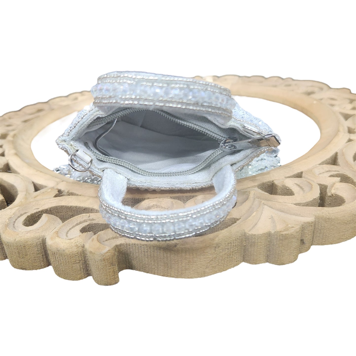Gleam Mini Silver Crystal Bag