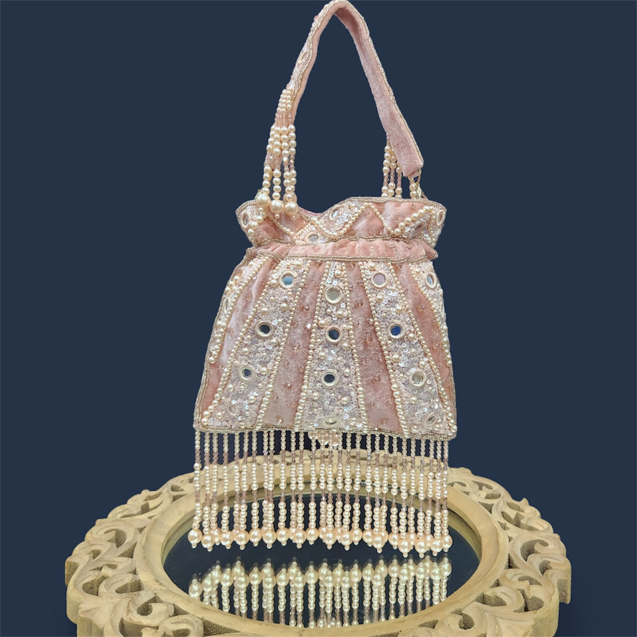 Sheesh Rose Gold Potli Bag