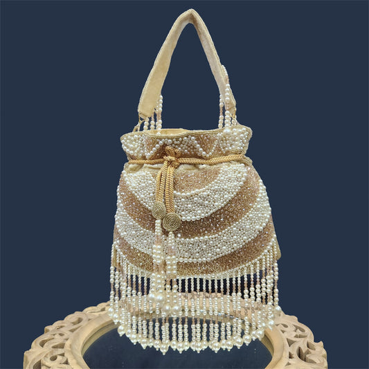 Moti Leher Gold Potli