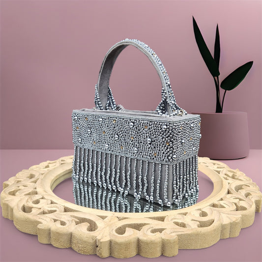 Moti Dhara Grey Bucket Potli