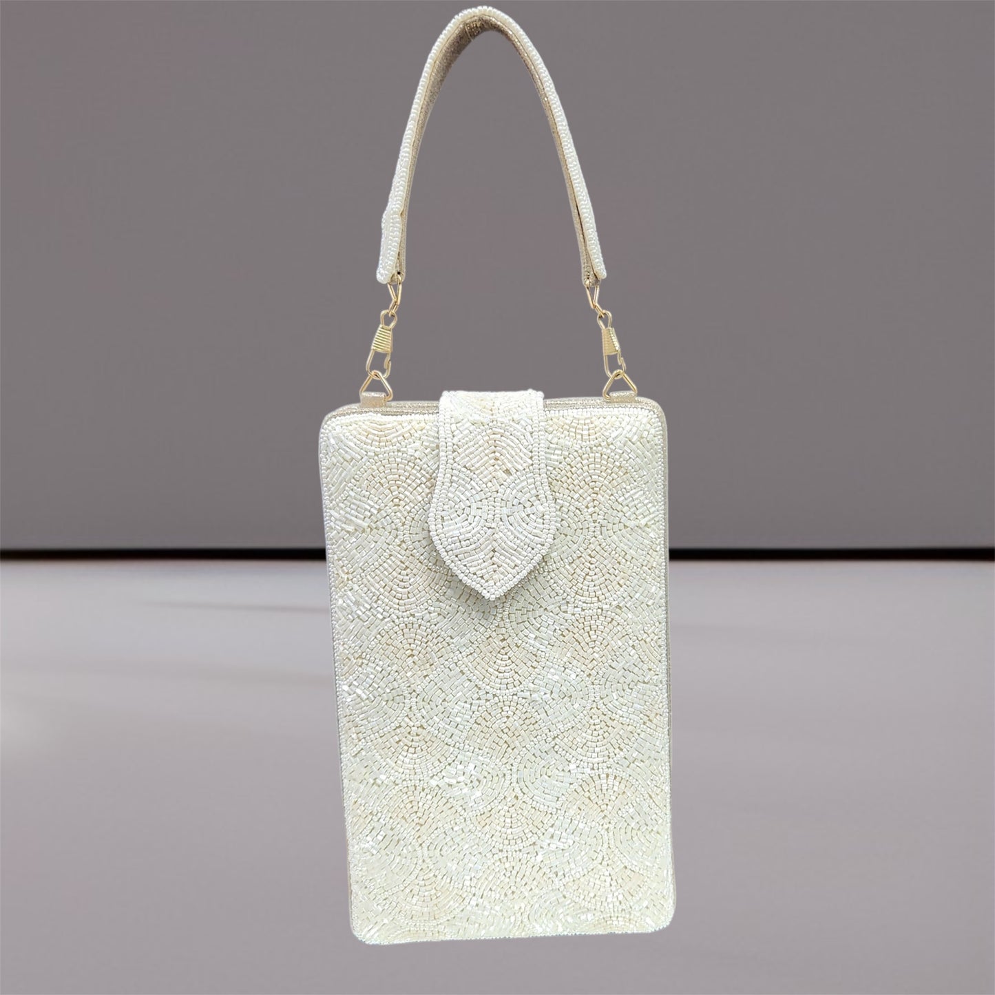 Noor White Box Clutch