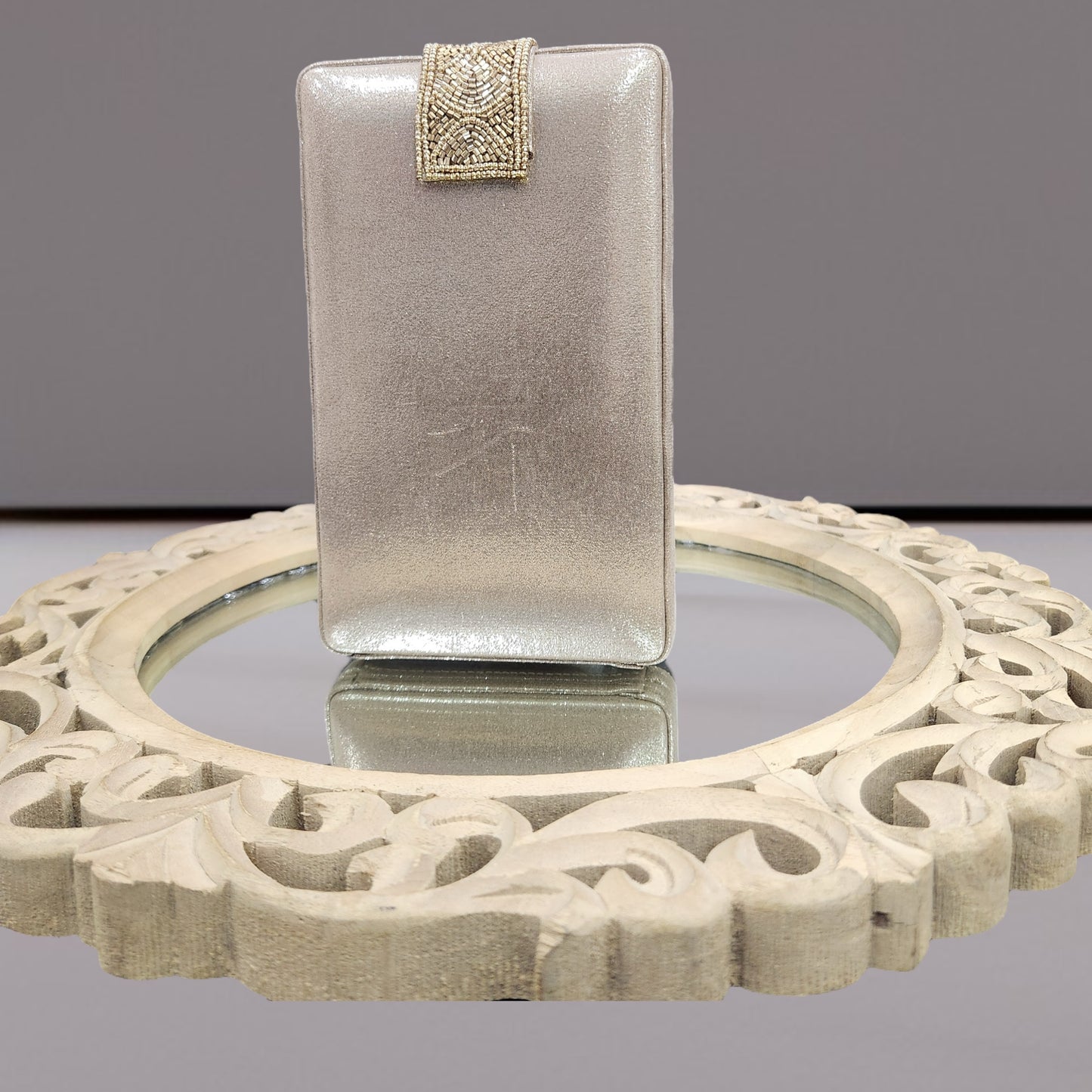 Noor Antique Gold Box Clutch