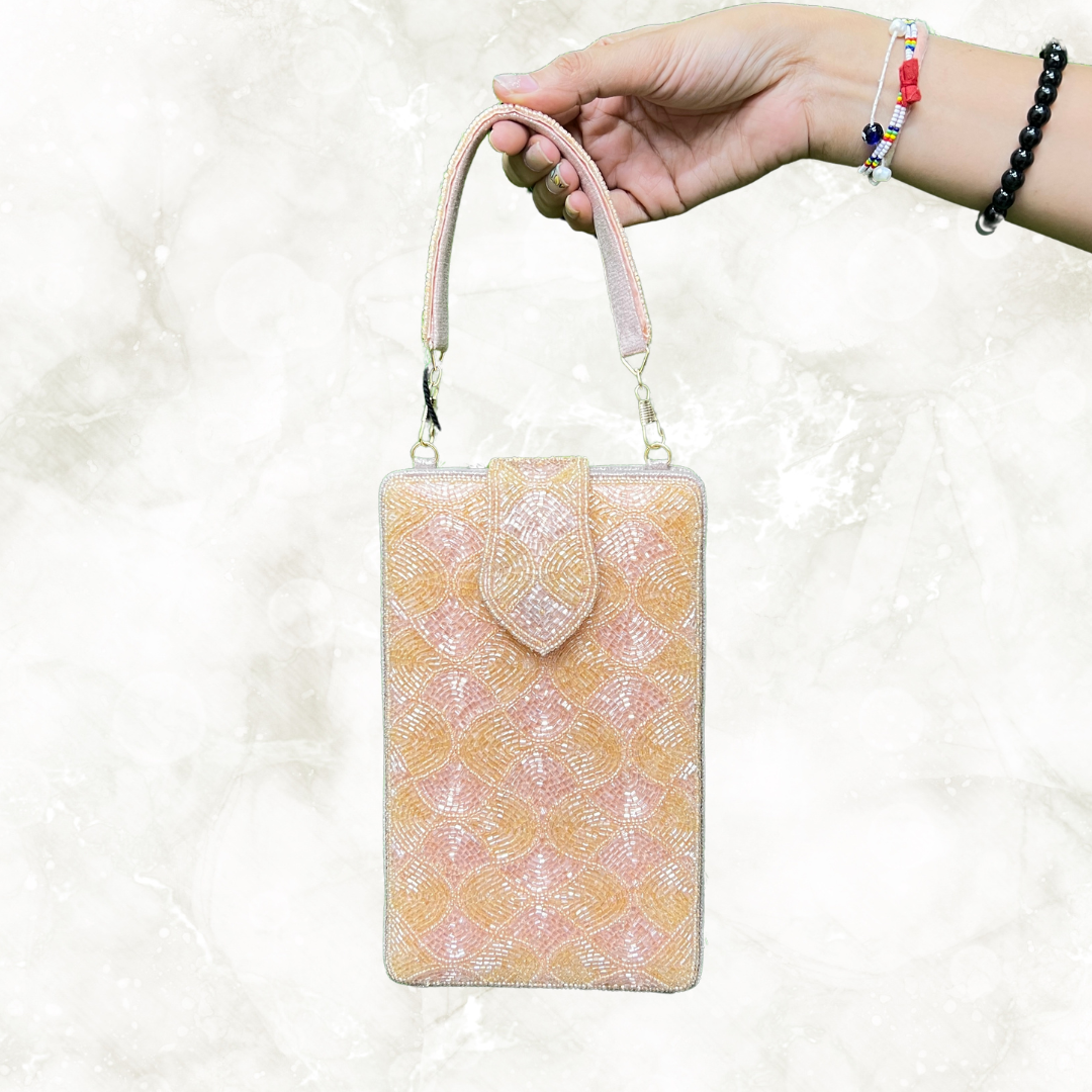 Noor Rose Gold Box Clutch