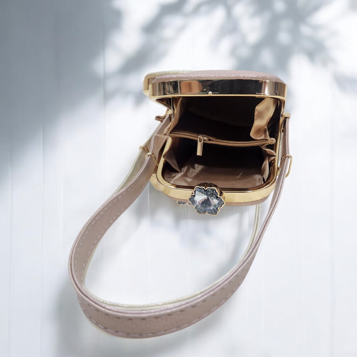 Prism Chevron Rose Gold Box Clutch