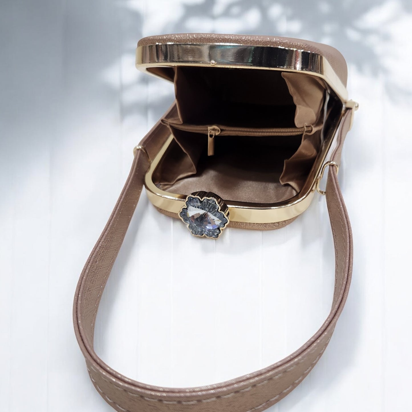 Prism Chevron Copper Box Clutch