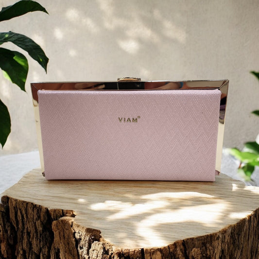 Sleek Chevron Pink Box Clutch