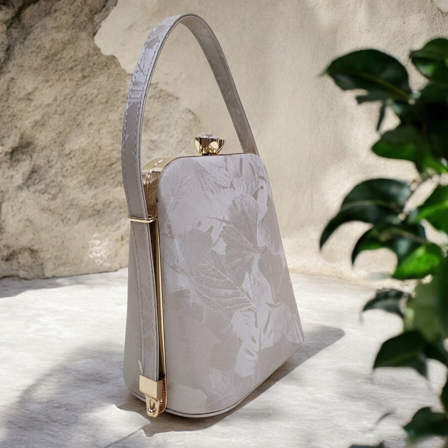 Eden Floral Khakhi Box Clutch