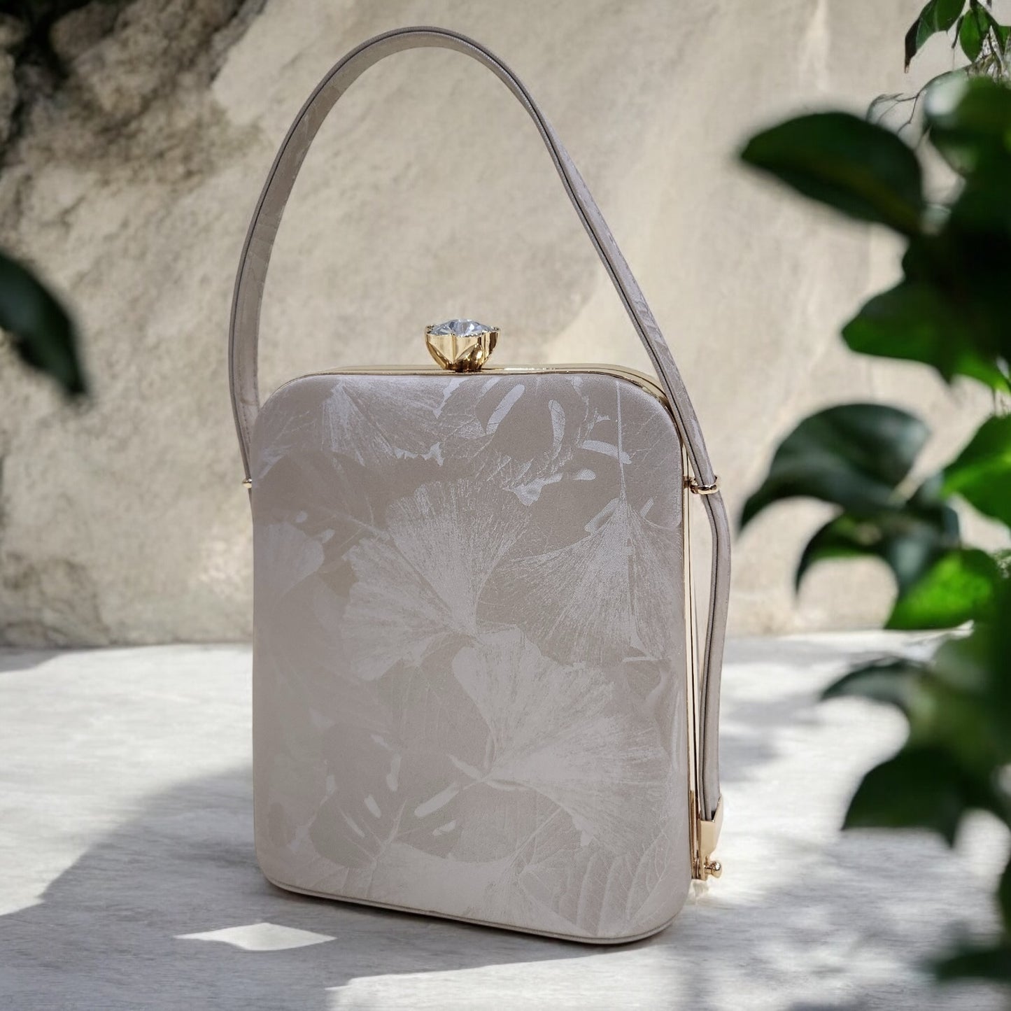 Eden Floral Khakhi Box Clutch