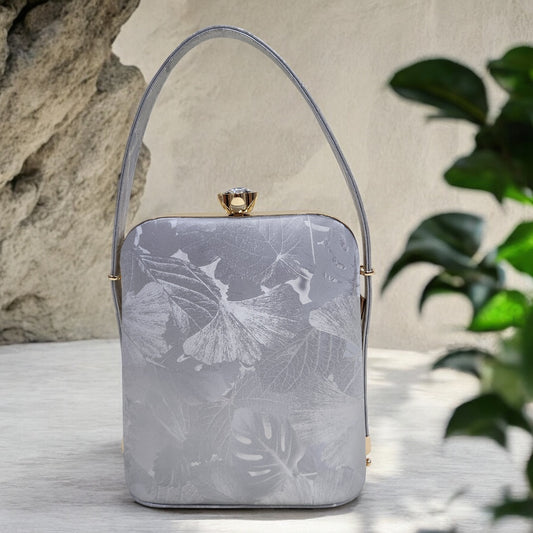 Eden Floral Silver Box Clutch