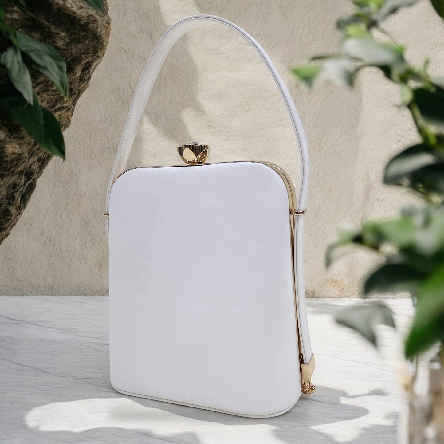 Eden Floral White Box Clutch