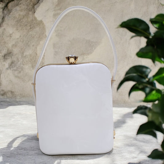Eden Floral White Box Clutch