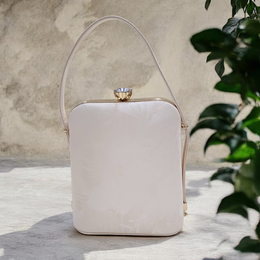 Eden Floral Beige Box Clutch