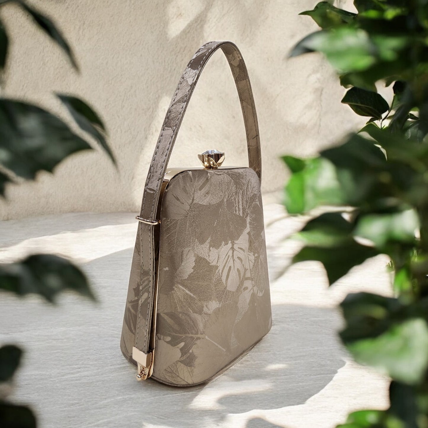 Eden Floral Gold Box Clutch