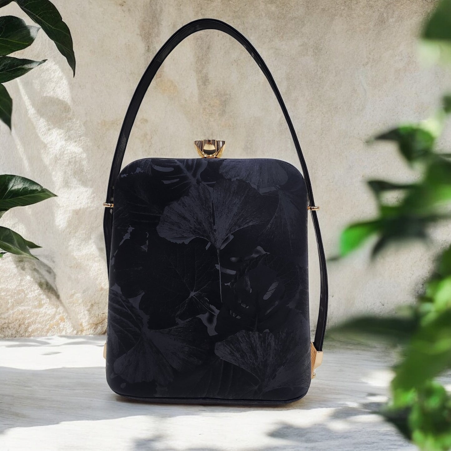 Eden Floral Black Box Clutch