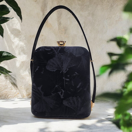 Eden Floral Black Box Clutch