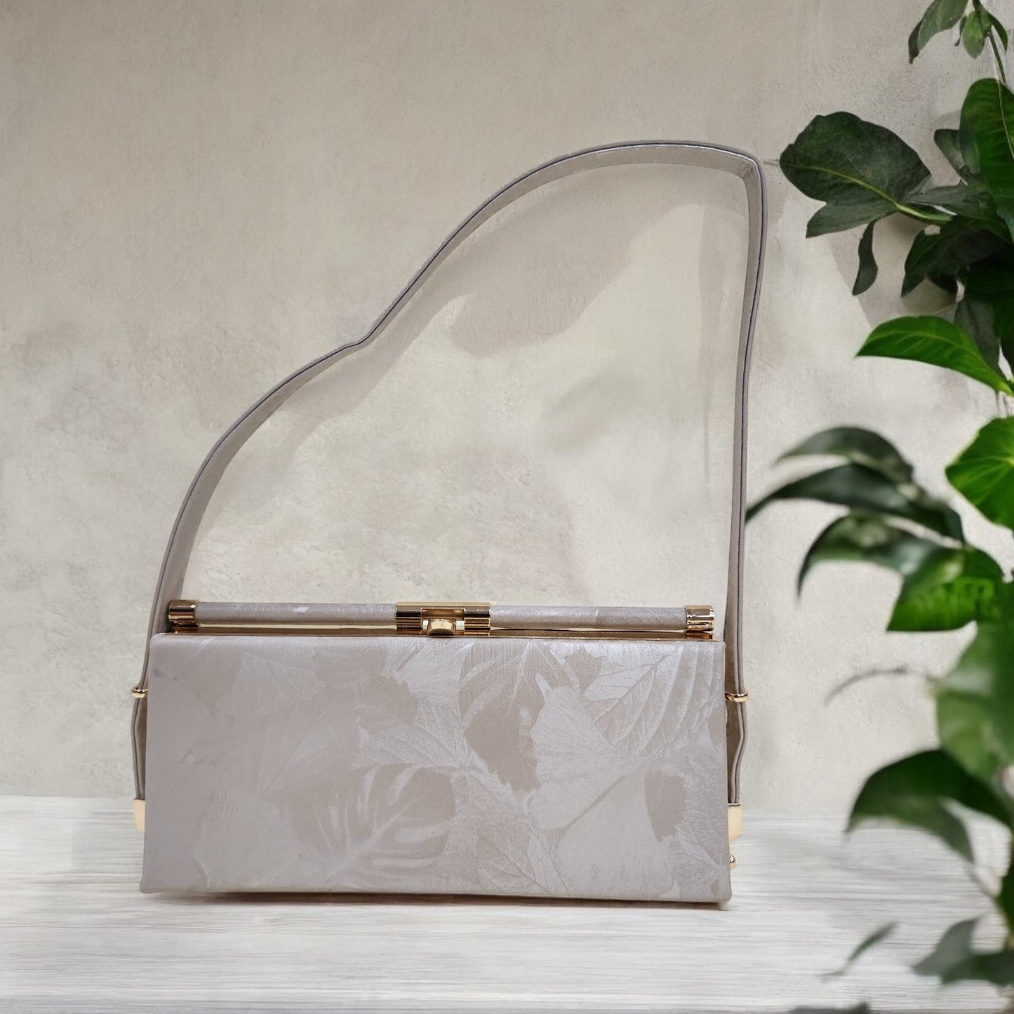Blossom Floral Khakhi Box Clutch