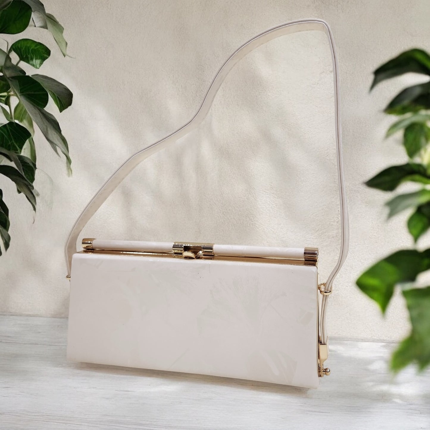 Blossom Floral Beige Box Clutch