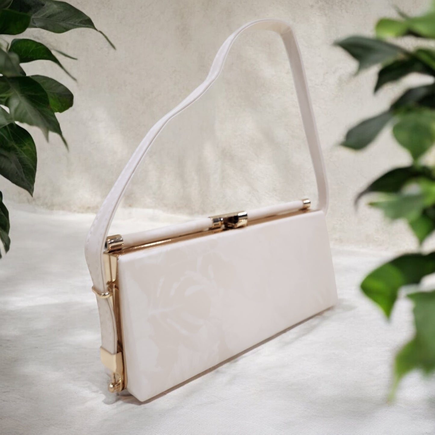 Blossom Floral Beige Box Clutch