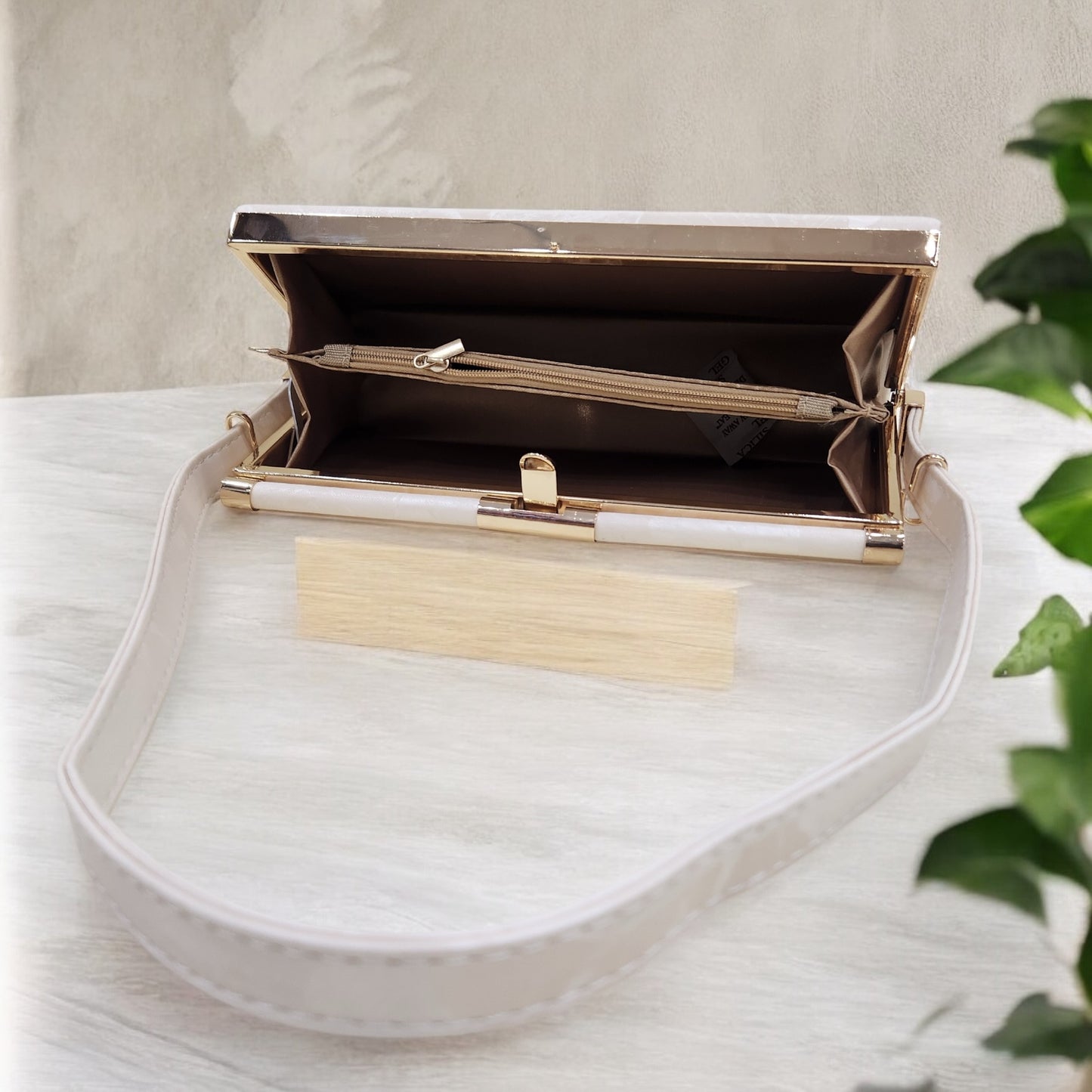 Blossom Floral Beige Box Clutch