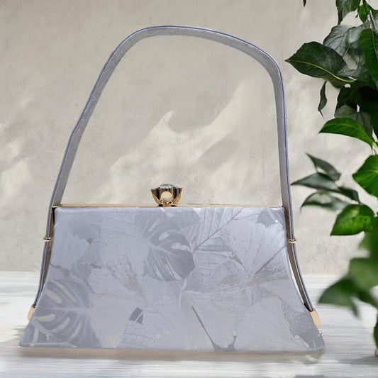 Trapezio Floral Silver Box Clutch