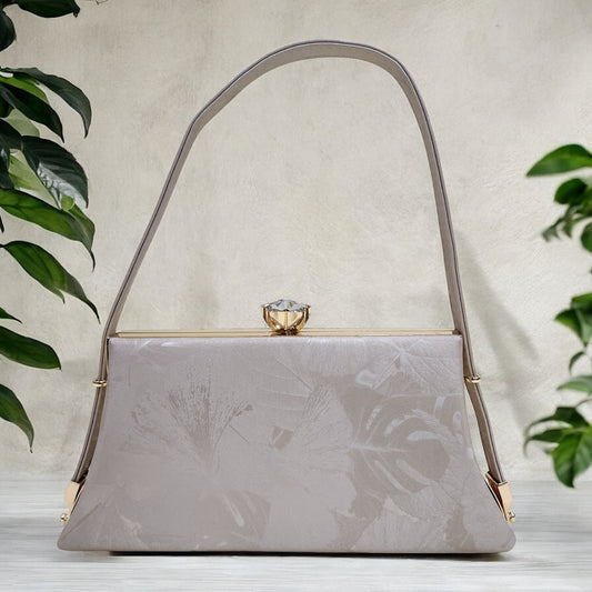 Trapezio Floral Khakhi Box Clutch