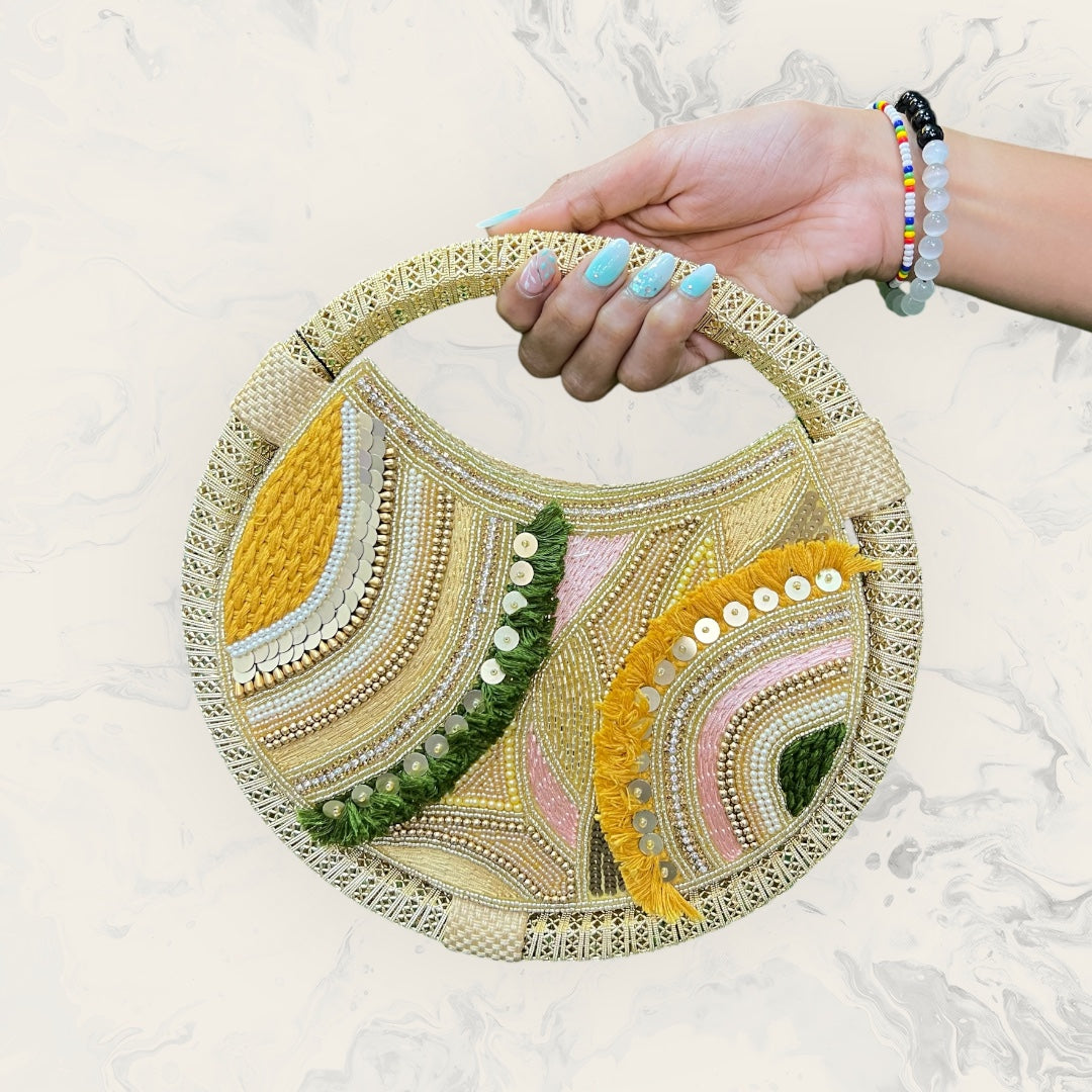 Abhiraa Gold Party Ring Bag