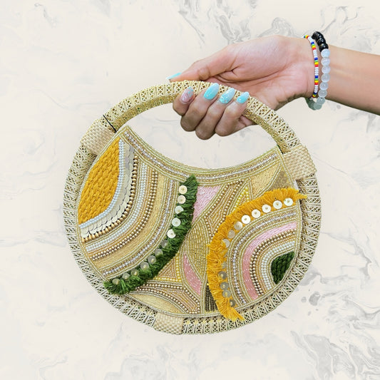 Abhiraa Gold Party Ring Bag