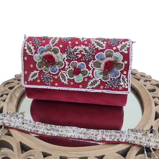 Rangrez Red FlapOver Box Clutch