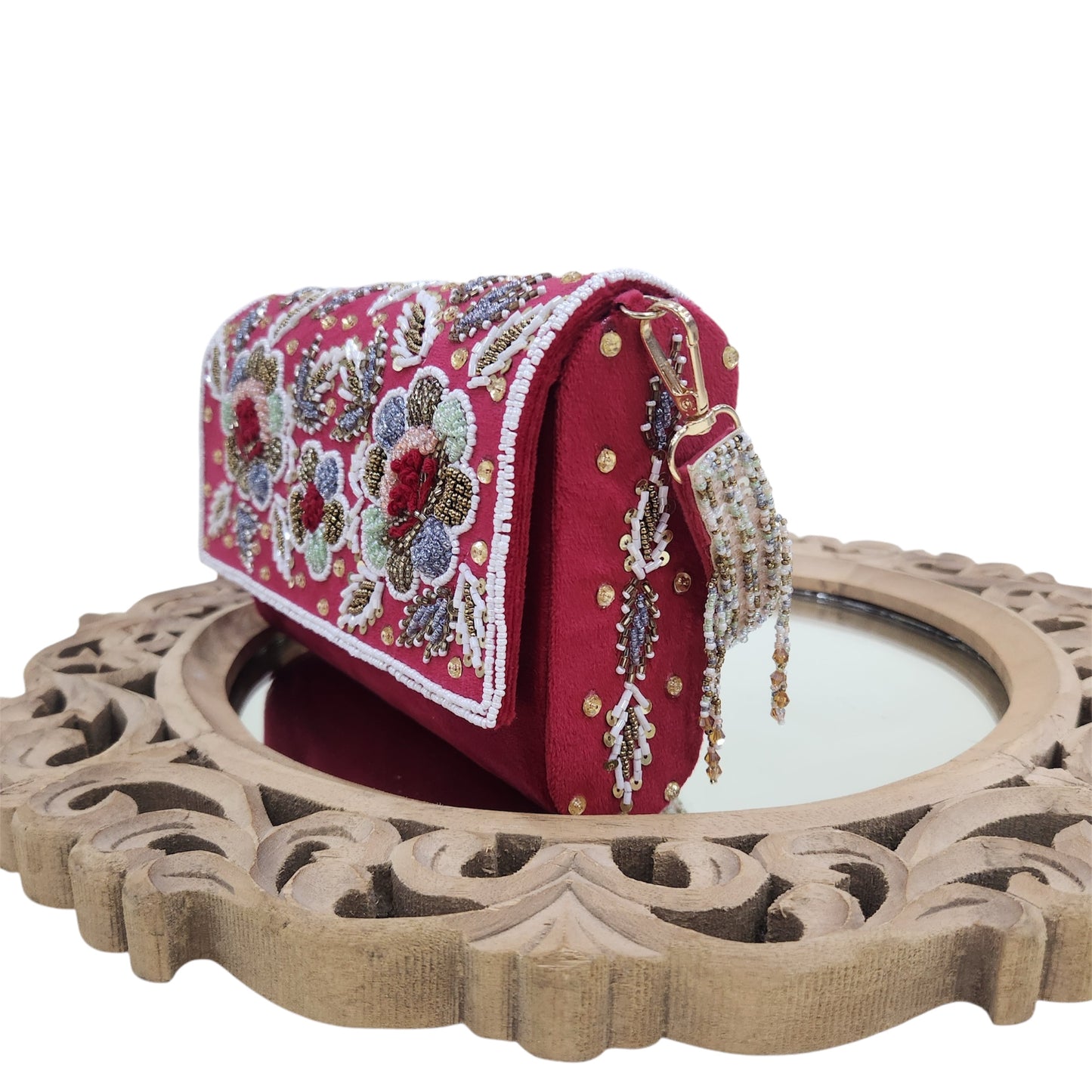 Rangrez Red FlapOver Box Clutch