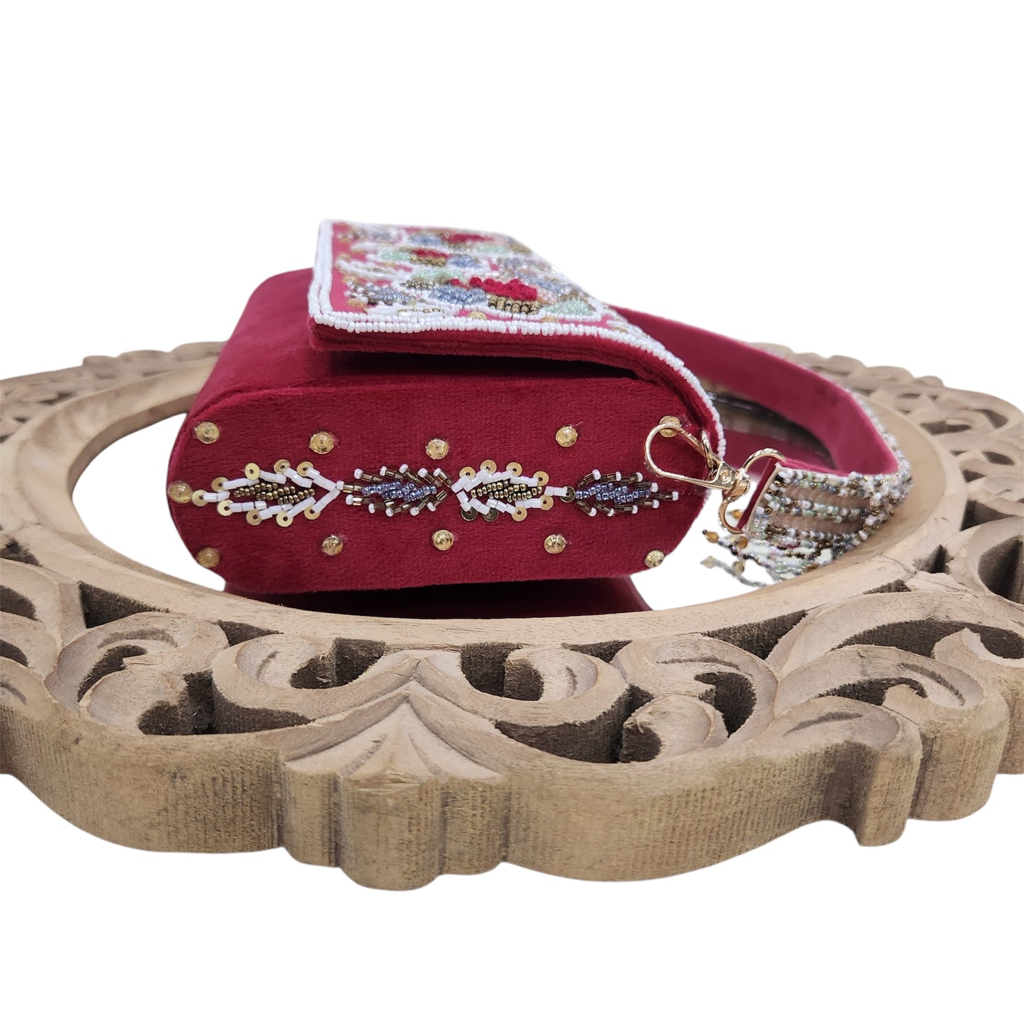 Rangrez Red FlapOver Box Clutch