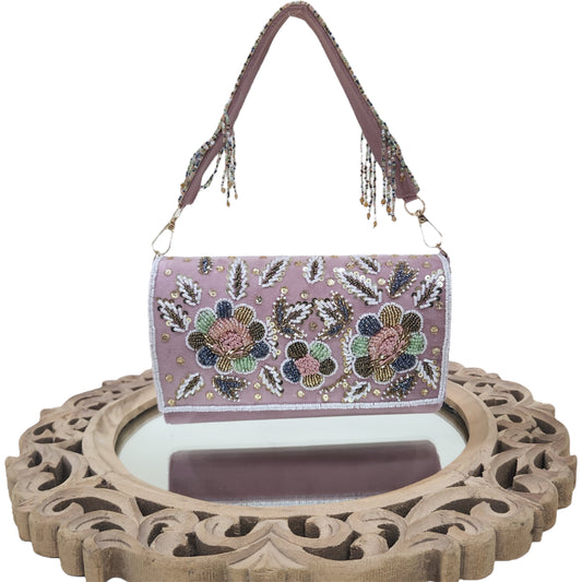 Rangrez Peach FlapOver Box Clutch