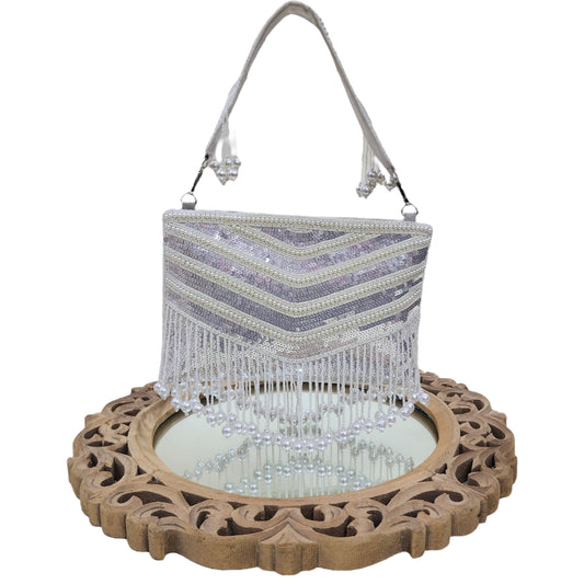 Chamak Tara Ivory Clutch