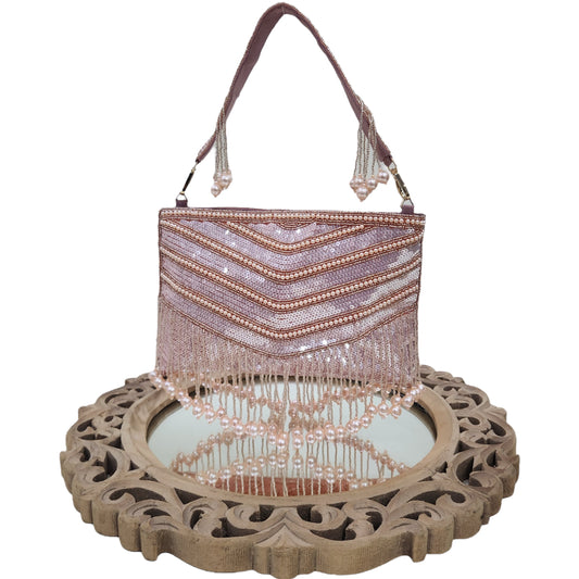 Chamak Tara Rose Gold Clutch