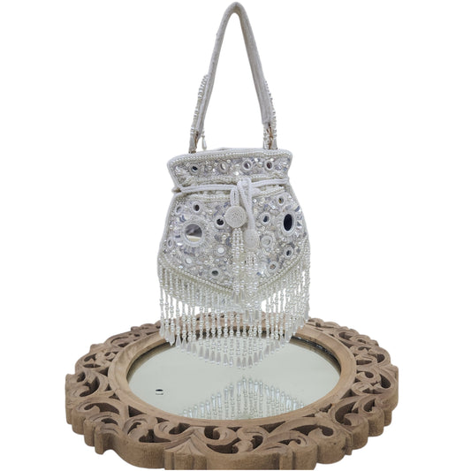Sitaara Ivory Mirror Potli