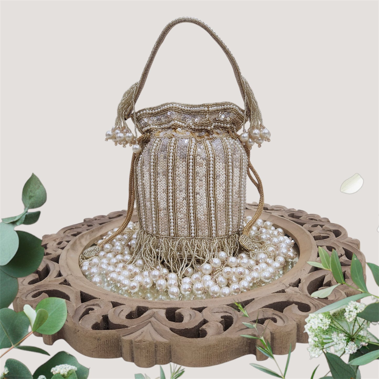 Jhilmil Sequin Gold Potli