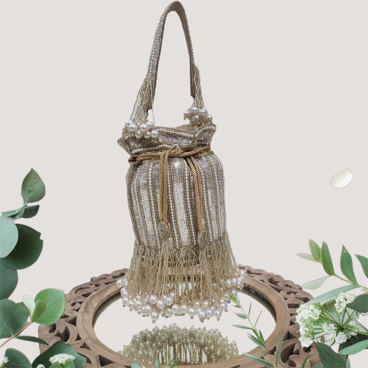 Jhilmil Sequin Gold Potli