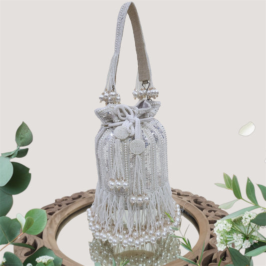 Jhilmil Sequin Ivory Potli